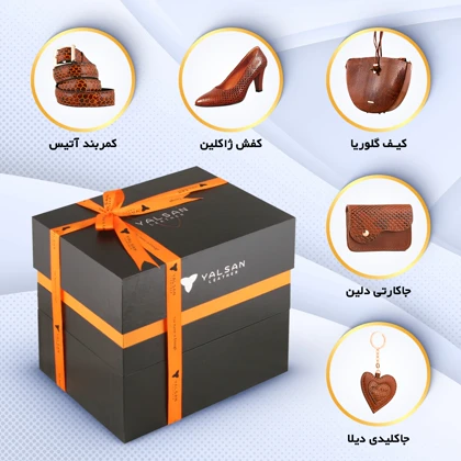 ست لاکچری زنانه چرم یلسان مدل گلوریا کد 303-ZHKLN-DLN-DIL-ATS-MRV