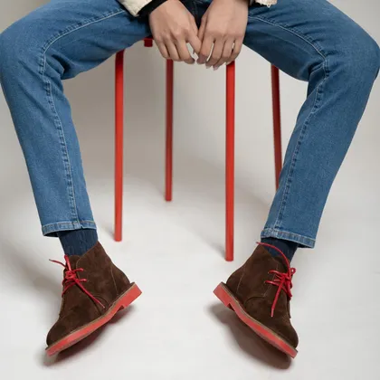 سافاری گلی قرمز جیر دور قرمز - Safari Veldskoen C Design After Rain/Red S Red Line