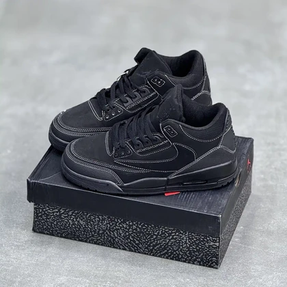 کفش نایک جردن3 تراویس اسکات بلک کت Nike Air Jordan 3 Travis Scott Black Cat