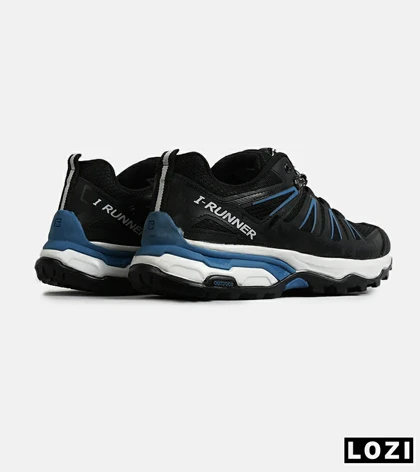 کفش کتانی مردانه و زنانه مشکی آبی I-Runner مدل 7908