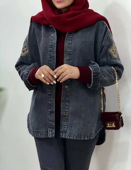 کت جین گلدوزی باران