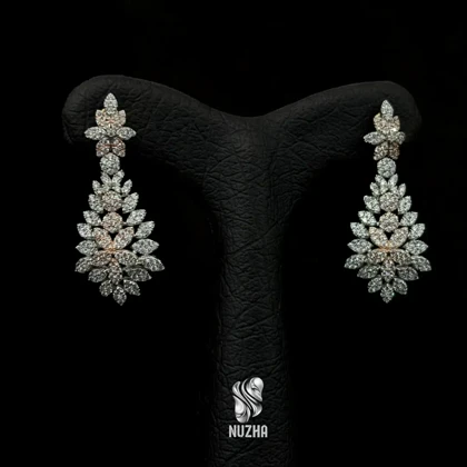 گوشواره جواهری نقره کدgn1023