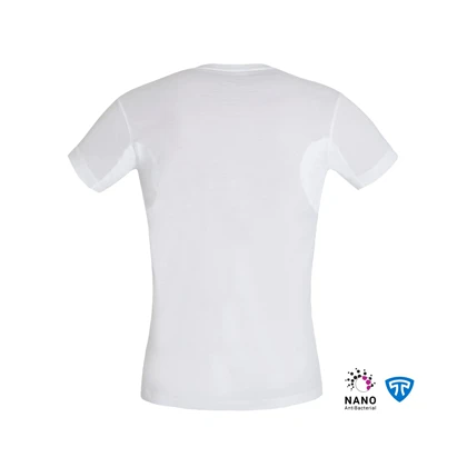 تیشرت نانو آنتی باکتریال ضدتعریق مردانه یقه گرد سفید