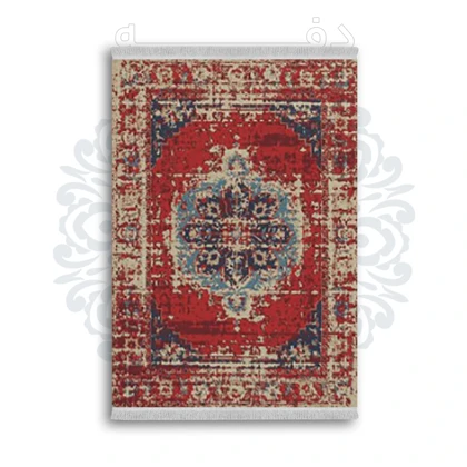 *جدید* فرشینه از جنس پارچه شانل مخمل ترک طرح فانتزی برند دفه کد 1817