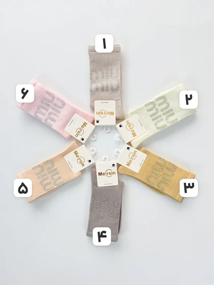 جوراب ساق‌دار زنانه نخ پنبه نگین‌دار میو میو miu miu