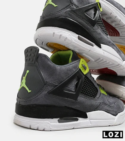 کتانی ساق‌دار مردانه خاکستری سبز Nike air jordan 4