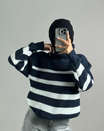 یقه اسکی راه راه  کد 1500146