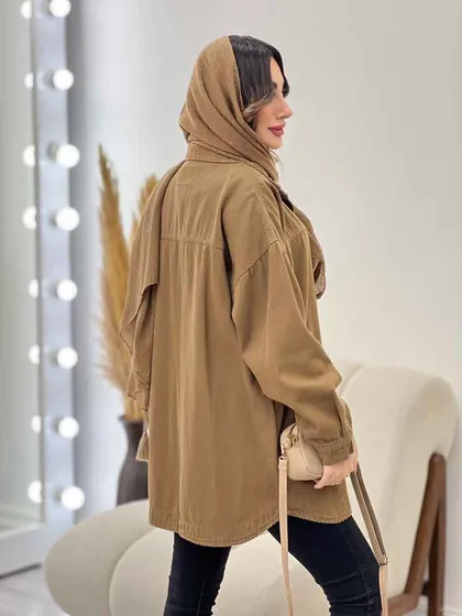 مانتو کتان دو جیب بنیتا