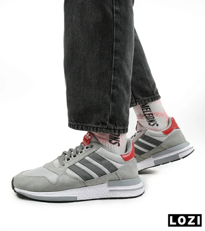 کفش کتانی مردانه طوسی سفید آدیداس adidas ZX 500