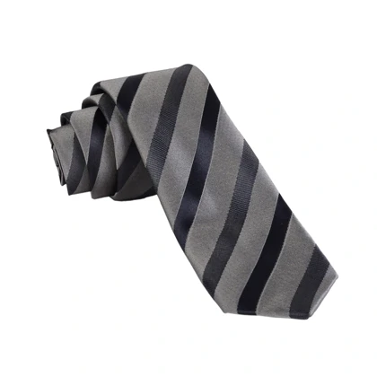 ست کراوات و دستمال جیب طوسی مشکی 98122