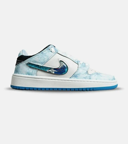 کفش کتانی مردانه و زنانه سفید آبی نایک NIKE dunk low steam puppet