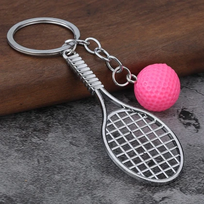 جاکلیدی و آویز کیف فلزی Tennis Ball Pendant طرح راکت تنیس