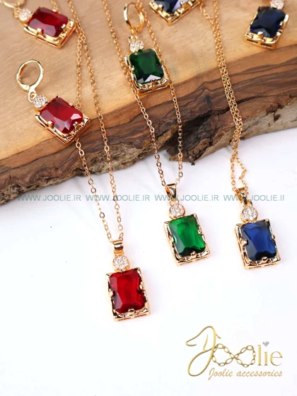 نیم ست زنانه گردنبند - گوشواره طرح طلا کد S5115