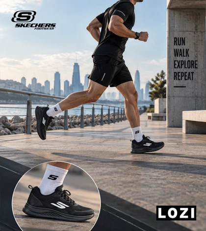 کتانی طبی ورزشی مشکی اسکیچرز Go Run مدل 9578
