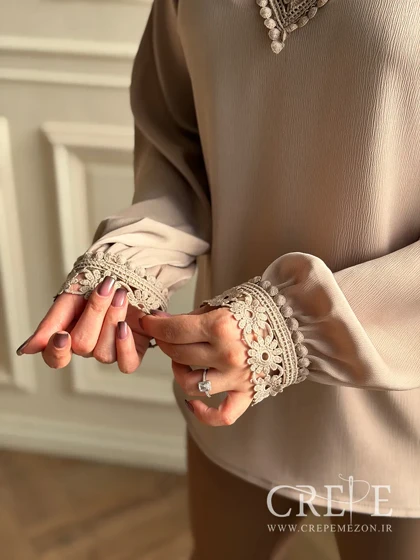 شومیز یقه هفت گیپور