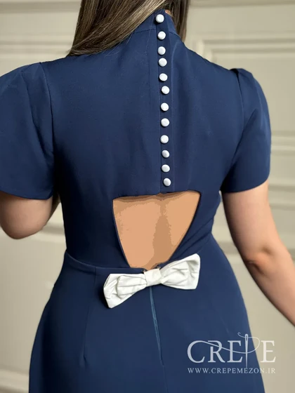 پیراهن عروسکی دکمه نما پاپیونی