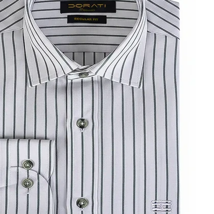 پیراهن مردانه رسمی راه راه سفید