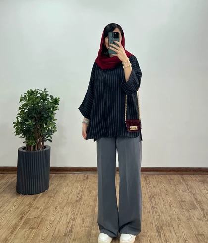 مانتو دکمه مخفی دیپلمات ستین (ارسال رایگان)