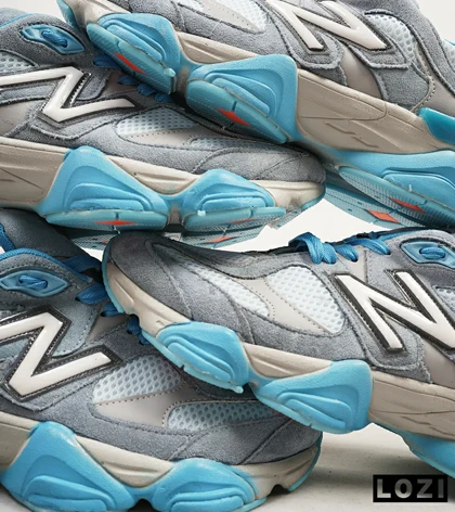 کفش کتانی مردانه طوسی آبی NEW BALANCE 9060