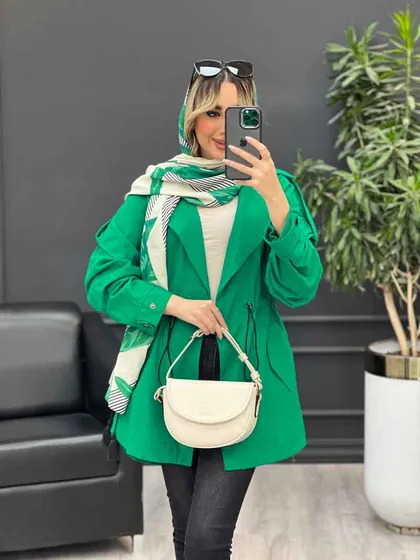 مانتو لینن کمر گت سر شانه پاگن