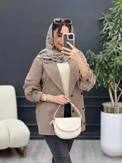 مانتو لینن شش دکمه