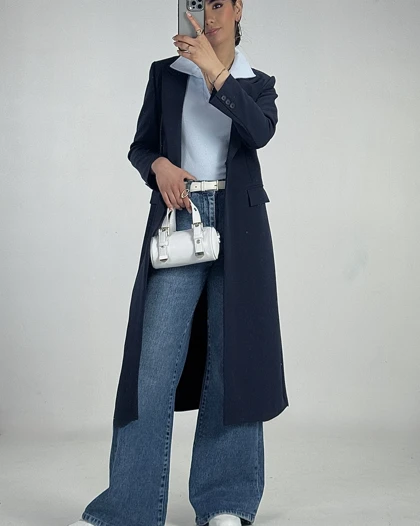 کت یقه انگلیسی بلند  کد 100177