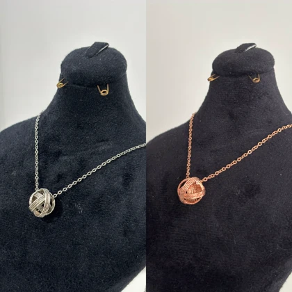 گردنبند نقره زنانه طرح کلاف نخ 995