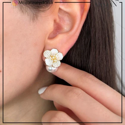 گوشواره صدفی مشابه طلا کد: sg478