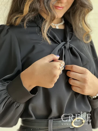 شومیزالیزه یقه کرواتی آستین مچ دار