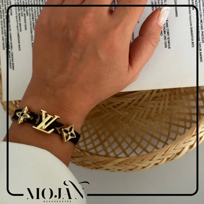 دستبند چرمی لویی ویتون زنانه کد dzch1012