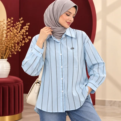شومیز راه راه وارداتی دنیز کد 6064