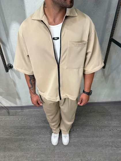 پیراهن زیپ‌دار تک جیب گلدوزیrepresent