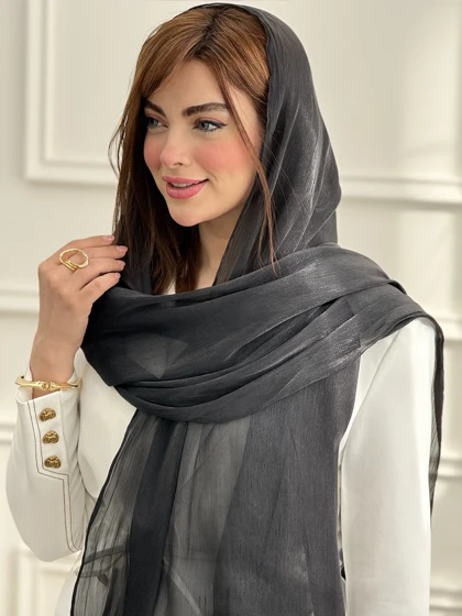 شال مجلسی لیزری مشکی