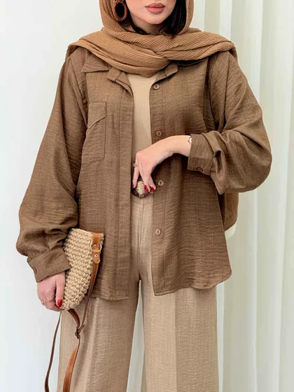 مانتو تک جیب پاکتی سلینا