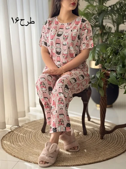 ست تیشرت شلوار تمام نخ کد2623