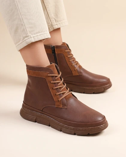 کفش نیم بوت زنانه بندی بغل زیپ NB-8490
