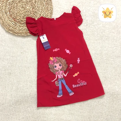 سارافون دخترانه پارچه بوگاتی چاپ دختر