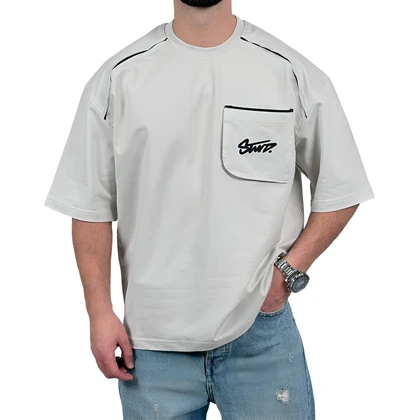 تیشرت آستین کوتاه مردانه استخوانی مدل stwd