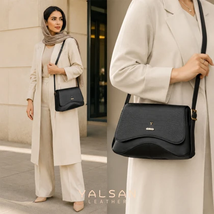کیف دوشی زنانه چرم یلسان مدل آیریا کد 124-PRM