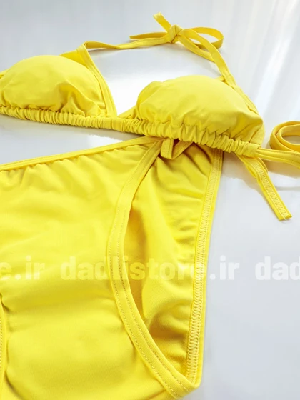 بیکینی کاپ متحرک زرد ساده