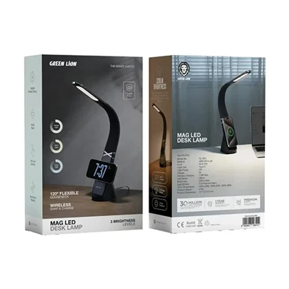 چراغ مطالعه و شارژر وایرلس گرین لاین مدل GREEN LION MAG LED GL-DL3 GNMAGLEDLM