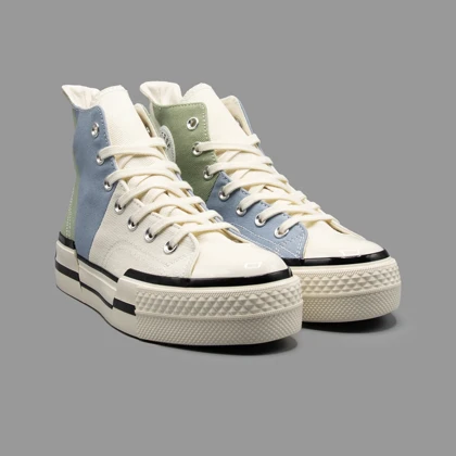 کانورس 1970s پلاس کرم/آبی/خاکی ساق‌دار Converse 1970s Plus Material Mashup Hightop