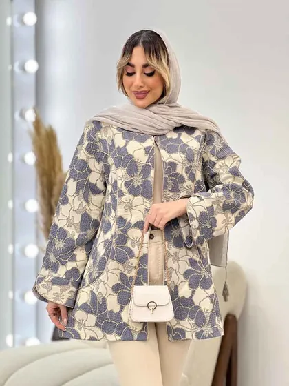 مانتو لمه دار طرح گل