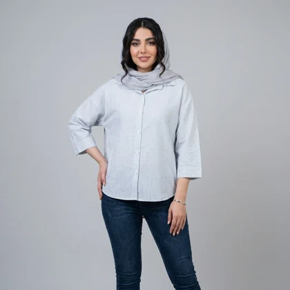 شومیز زنانه راه راه نگین‌دار