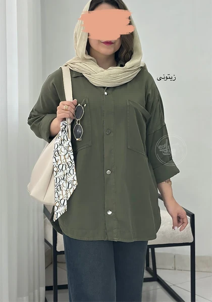 مانتو کتان مدادرنگی