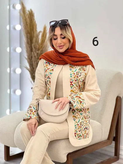 مانتو کتی لینن خرجه کاری هندی