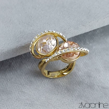 انگشتر جواهری نگین‌دار با سنگ سواروسکی 30100