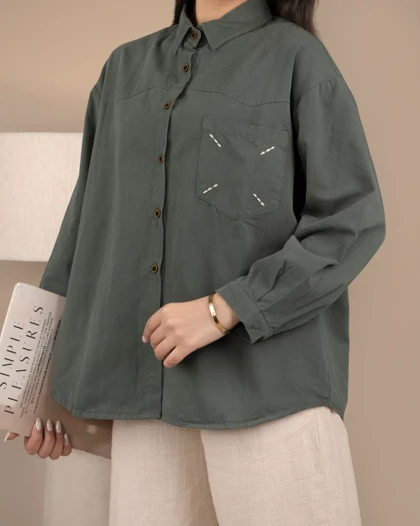 شومیز کتان ( وارداتی ) ستاره کد 28849