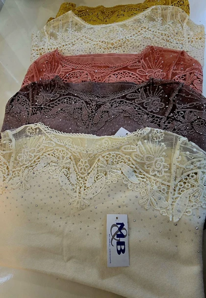 بلوز بافت مجلسی وارداتی زنانه دخترانه