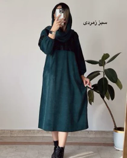 مانتو مخمل کبریتی ترنم 8